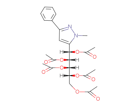 Molecular Structure of 125299-82-3 (1-methyl-5-(1,2,3,4,5-penta-O-acetyl-D-galacto-pentitol-1-yl)-3-phenylpyrazole)