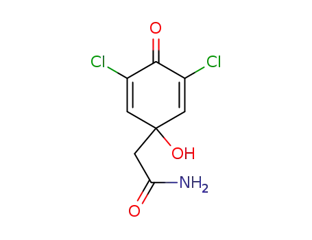Molecular Structure of 88290-16-8 (2,5-Cyclohexadiene-1-acetamide,3,5-dichloro-1-hydroxy-4-oxo-)