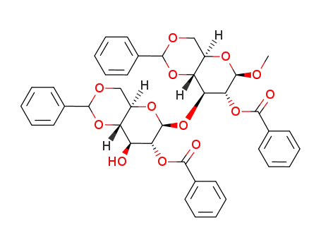 Methyl O-(2-O-benzoyl-4,6-O-benzylidene-β-D-glucopyranosyl)-(1->3)-2-O-benzoyl-4,6-O-benzylidene-β-D-glucopyranoside