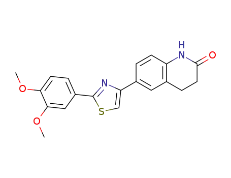 Molecular Structure of 145737-11-7 (6-[2-(3,4-Dimethoxy-phenyl)-thiazol-4-yl]-3,4-dihydro-1H-quinolin-2-one)