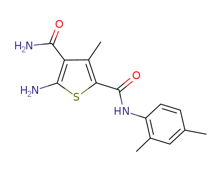 Molecular Structure of 957376-09-9 (N<sup>2</sup>-(2,4-dimethylphenyl)-5-amino-3-methyl-2,4-thiophenecarboxamide)