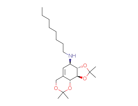 Molecular Structure of 177898-40-7 (N-octyl-2,3:4,6-di-O-isopropylidene-5a-carba-β-D-xylo-hex-5(5a)-enopyranosylamine)
