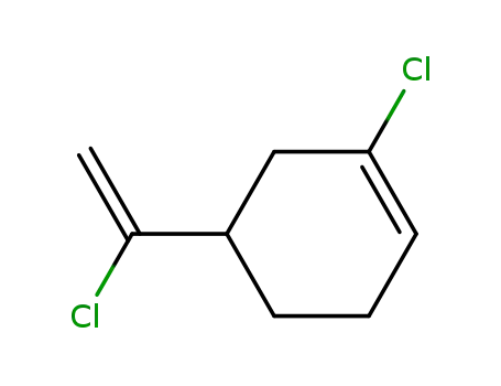 Molecular Structure of 13547-07-4 (1-CHLORO-5-(1-CHLOROETHENYL)-CYCLOHEXENE)