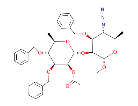 methyl 2-O-(2-O-acetyl-3,4-di-O-benzyl-α-D-rhamnopyranosyl)-4-azido-3-O-benzyl-4,6-dideoxy-α-D-mannopyranoside