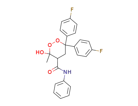 Molecular Structure of 139050-94-5 (1,2-Dioxane-4-carboxamide,
6,6-bis(4-fluorophenyl)-3-hydroxy-3-methyl-N-phenyl-, cis-)