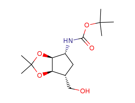 Molecular Structure of 183505-22-8 ((-)-(1R,2R,3S,4R)-4-(N-tert-butyloxycarbonyl)amino-2,3-dimethylmethylenedioxy-1-(hydroxymethyl)cyclopentane)