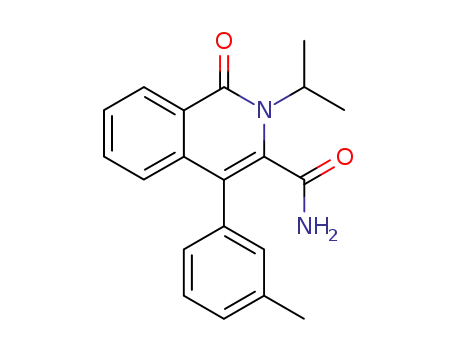 Molecular Structure of 137537-55-4 (2-Isopropyl-1-oxo-4-m-tolyl-1,2-dihydro-isoquinoline-3-carboxylic acid amide)