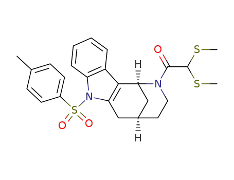 2-<bis(methylthio)acetyl>-7-tosyl-1,2,3,4,5,6-hexahydro-1,5-methanoazocino<4,3-b>indole