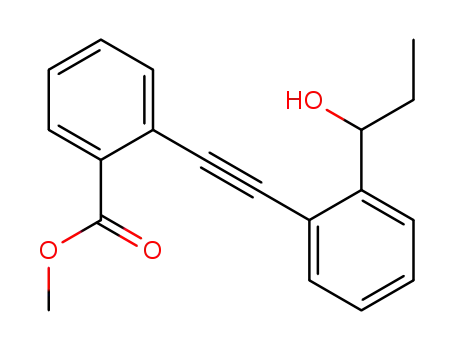 Molecular Structure of 166757-17-1 (Methyl 2-<2-<2-(1-hydroxy-1-propyl)phenyl>ethynyl>benzoate)
