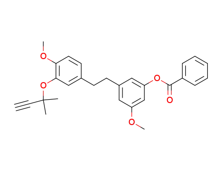 Molecular Structure of 76735-48-3 (Benzoic acid 3-{2-[3-(1,1-dimethyl-prop-2-ynyloxy)-4-methoxy-phenyl]-ethyl}-5-methoxy-phenyl ester)