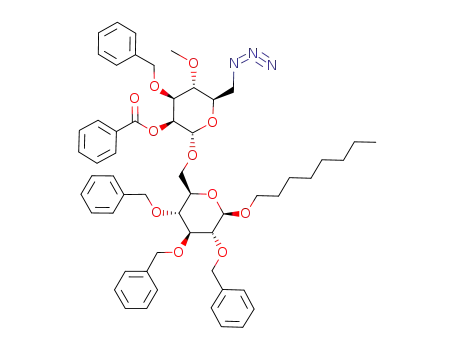 Benzoic acid (2S,3S,4S,5R,6R)-6-azidomethyl-4-benzyloxy-5-methoxy-2-((2R,3R,4S,5R,6R)-3,4,5-tris-benzyloxy-6-octyloxy-tetrahydro-pyran-2-ylmethoxy)-tetrahydro-pyran-3-yl ester