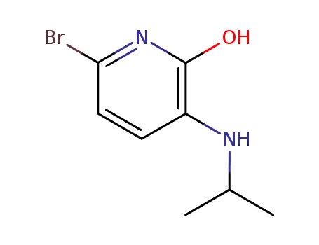 Molecular Structure of 374784-53-9 (2(1H)-Pyridinone, 6-bromo-3-[(1-methylethyl)amino]-)
