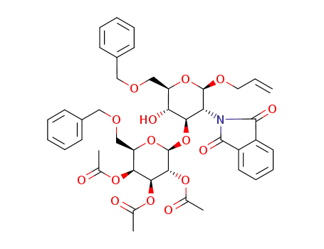 Acetic acid (2R,3R,4S,5S,6R)-4,5-diacetoxy-2-[(2R,3R,4R,5S,6R)-2-allyloxy-6-benzyloxymethyl-3-(1,3-dioxo-1,3-dihydro-isoindol-2-yl)-5-hydroxy-tetrahydro-pyran-4-yloxy]-6-benzyloxymethyl-tetrahydro-pyran-3-yl ester
