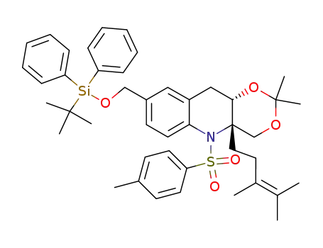 (4aS,9aS)-7-(tert-Butyl-diphenyl-silanyloxymethyl)-4a-(3,4-dimethyl-pent-3-enyl)-2,2-dimethyl-10-(toluene-4-sulfonyl)-4a,9,9a,10-tetrahydro-4H-1,3-dioxa-10-aza-anthracene