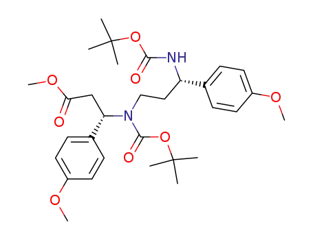 methyl (3S,3S')-3-<N-tert-butoxycarbonyl-3'-tert-butoxycarbonylamino-3'-(4-methoxyphenyl)propylamino>-3-(4-methoxyphenyl)propionate