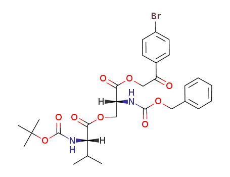 N-benzyloxycarbonyl-O-(N-t-butyloxycarbonyl-L-valyl)-D-serine p-bromophenacyl ester