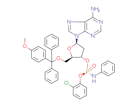 Adenosine, 2'-deoxy-5'-O-[(4-methoxyphenyl)diphenylmethyl]-,
3'-(2-chlorophenyl phenylphosphoramidate), (R)-