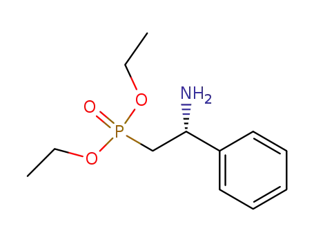 Molecular Structure of 827320-92-3 (Phosphonic acid, [(2R)-2-amino-2-phenylethyl]-, diethyl ester)