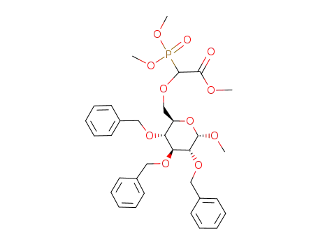 (Dimethoxy-phosphoryl)-((2R,3R,4S,5R,6S)-3,4,5-tris-benzyloxy-6-methoxy-tetrahydro-pyran-2-ylmethoxy)-acetic acid methyl ester