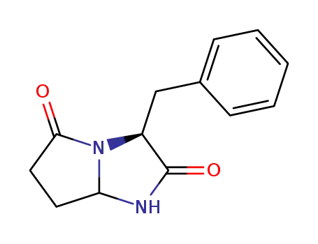 1H-Pyrrolo(1,2-a)imidazole-2,5(3H,6H)-dione, dihydro-3-(phenylmethyl)-, (3R-cis)-