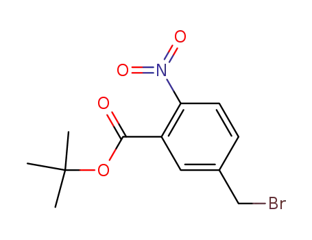 Molecular Structure of 88071-92-5 (Benzoic acid, 5-(bromomethyl)-2-nitro-, 1,1-dimethylethyl ester)