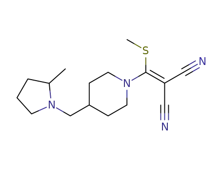 Molecular Structure of 904677-53-8 ({[4-(2-methylpyrrolidin-1-ylmethyl)piperidino](methylthio)methylene}malononitrile)
