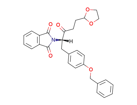 Molecular Structure of 88036-15-1 (1H-Isoindole-1,3(2H)-dione,
2-[4-(1,3-dioxolan-2-yl)-2-oxo-1-[[4-(phenylmethoxy)phenyl]methyl]butyl]-
, (S)-)
