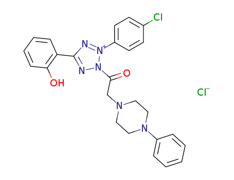 3-(4-CHLOROPHENYL)-5-(2-HYDROXYPHENYL)-2-((4-PHENYL-(PIPERAZIN-1-YL))ACETYL)-2H-TETRAZOLIUM CHLORIDE
