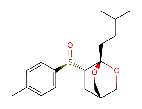 Molecular Structure of 113002-33-8 ((S)-1-(3-Methyl-butyl)-7-((S)-toluene-4-sulfinyl)-2,6-dioxa-bicyclo[2.2.2]octane)