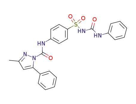 Molecular Structure of 88281-66-7 (1H-Pyrazole-1-carboxamide,
3-methyl-5-phenyl-N-[4-[[[(phenylamino)carbonyl]amino]sulfonyl]phenyl]-)