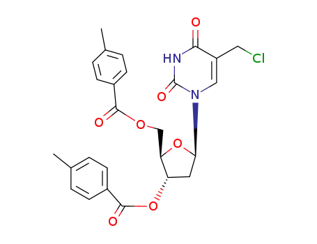 Molecular Structure of 19083-08-0 (Thymidine, a-chloro-, 3',5'-bis(4-methylbenzoate))