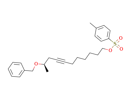Molecular Structure of 112775-37-8 (7-Undecyn-1-ol, 10-(phenylmethoxy)-, 4-methylbenzenesulfonate, (R)-)