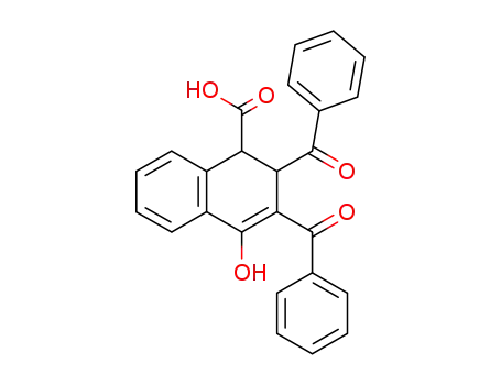 Molecular Structure of 88036-08-2 (1-Naphthalenecarboxylic acid, 2,3-dibenzoyl-1,2-dihydro-4-hydroxy-)