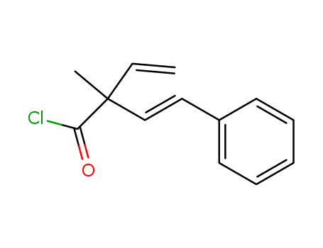 Molecular Structure of 97946-43-5 (3-Butenoyl chloride, 2-ethenyl-2-methyl-4-phenyl-, (E)-)