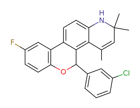 1H-[1]Benzopyrano[3,4-f]quinoline,5-(3-chlorophenyl)- 9-fluoro-2,5-dihydro-2,2,4- trimethyl- 
