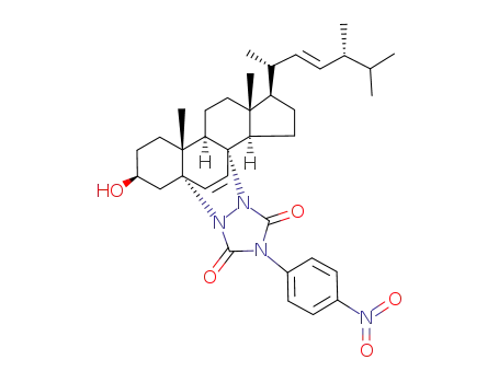 Molecular Structure of 87530-80-1 ((p-nitrophenyl-4' urazolo-1',2')-5α,8α ergostadiene-6,22 ol-3β)