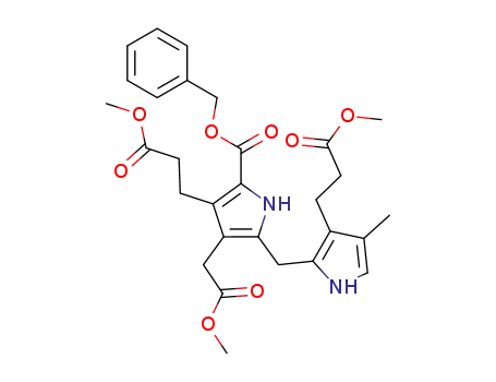 Molecular Structure of 66365-74-0 (benzyl 3,4'-bis(2-methoxycarbonylethyl)-3'-methoxycarbonylmethyl-4-methylpyrromethane-5'-carboxylate)