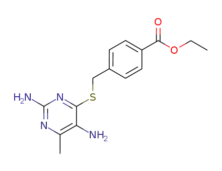 Benzoic acid, 4-[[(2,5-diamino-6-methyl-4-pyrimidinyl)thio]methyl]-, ethyl
ester