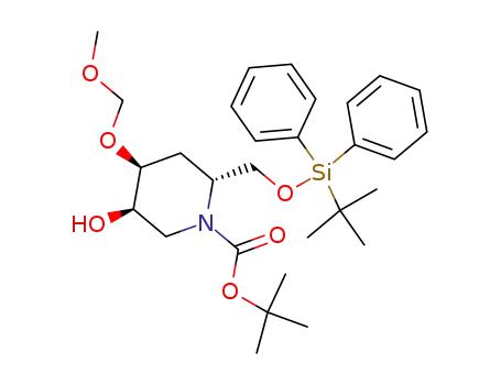 (2R,4S,5R)-2-(tert-Butyl-diphenyl-silanyloxymethyl)-5-hydroxy-4-methoxymethoxy-piperidine-1-carboxylic acid tert-butyl ester