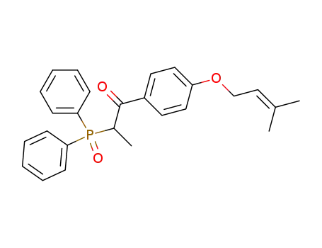 Molecular Structure of 89084-31-1 (1-Propanone,
2-(diphenylphosphinyl)-1-[4-[(3-methyl-2-butenyl)oxy]phenyl]-)