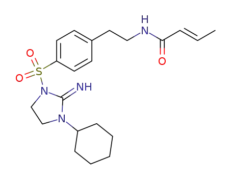 (E)-N-[2-[4-[(3-シクロヘキシル-2-イミノイミダゾリジン-1-イル)スルホニル]フェニル]エチル]-2-ブテンアミド