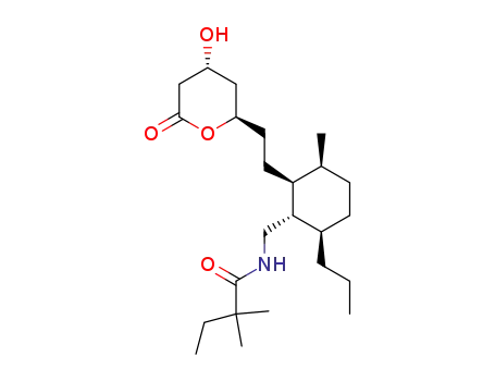 N-{(1S,2S,3S,6R)-2-[2-((2R,4R)-4-Hydroxy-6-oxo-tetrahydro-pyran-2-yl)-ethyl]-3-methyl-6-propyl-cyclohexylmethyl}-2,2-dimethyl-butyramide