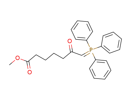 Molecular Structure of 54982-42-2 (Heptanoic acid, 6-oxo-7-(triphenylphosphoranylidene)-, methyl ester)