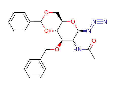 Molecular Structure of 80887-27-0 (2-ACETAMIDO-3-O-BENZYL-4,6-O-BENZYLIDENE-2-DEOXY-BETA-D-GLUCOPYRANOSYL AZIDE)