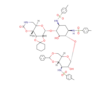 4'',6''-O-benzylidene-6'-N:4'-O-carbonyl-2',3'-O-cyclohexylidene-1,3,3''-tri-N-tosylkanamycin A