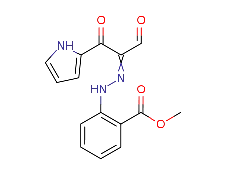 Molecular Structure of 289499-66-7 (2-(2-methoxycarbonylphenylhydrazono)-3-oxo-3-(2-pyrrolyl)propanal)