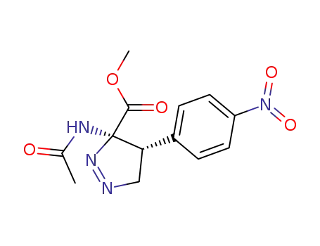 3H-Pyrazole-3-carboxylic acid,
3-(acetylamino)-4,5-dihydro-4-(4-nitrophenyl)-, methyl ester, cis-