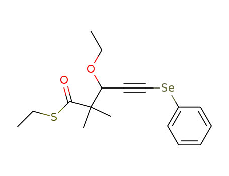 3-Ethoxy-2,2-dimethyl-5-phenylselanyl-pent-4-ynethioic acid S-ethyl ester