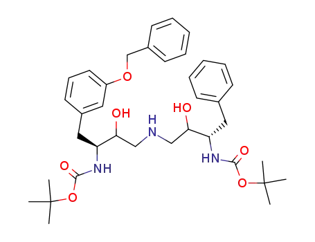 Molecular Structure of 162538-23-0 (tert-butyl [(2S,3R)-4-({(2R,3S)-4-[3-(benzyloxy)phenyl]-3-[(tert-butoxycarbonyl)amino]-2-hydroxybutyl}amino)-3-hydroxy-1-phenylbutan-2-yl]carbamate)