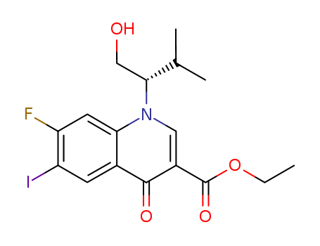 (S)-7-FLUORO-1-(1-HYDROXYMETHYL-2-METHYL-PROPYL)-6-IODO-4-OXO-1,4-DIHYDRO-QUINOLINE-3-CARBOXYLIC ACID